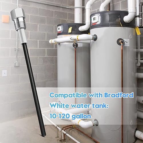 Miniatura 7 de Barra de ánodo alimentada, varilla de ánodo para calentador de agua briidea compatible con calentador de agua blanco Bradford, di adiós al olor a