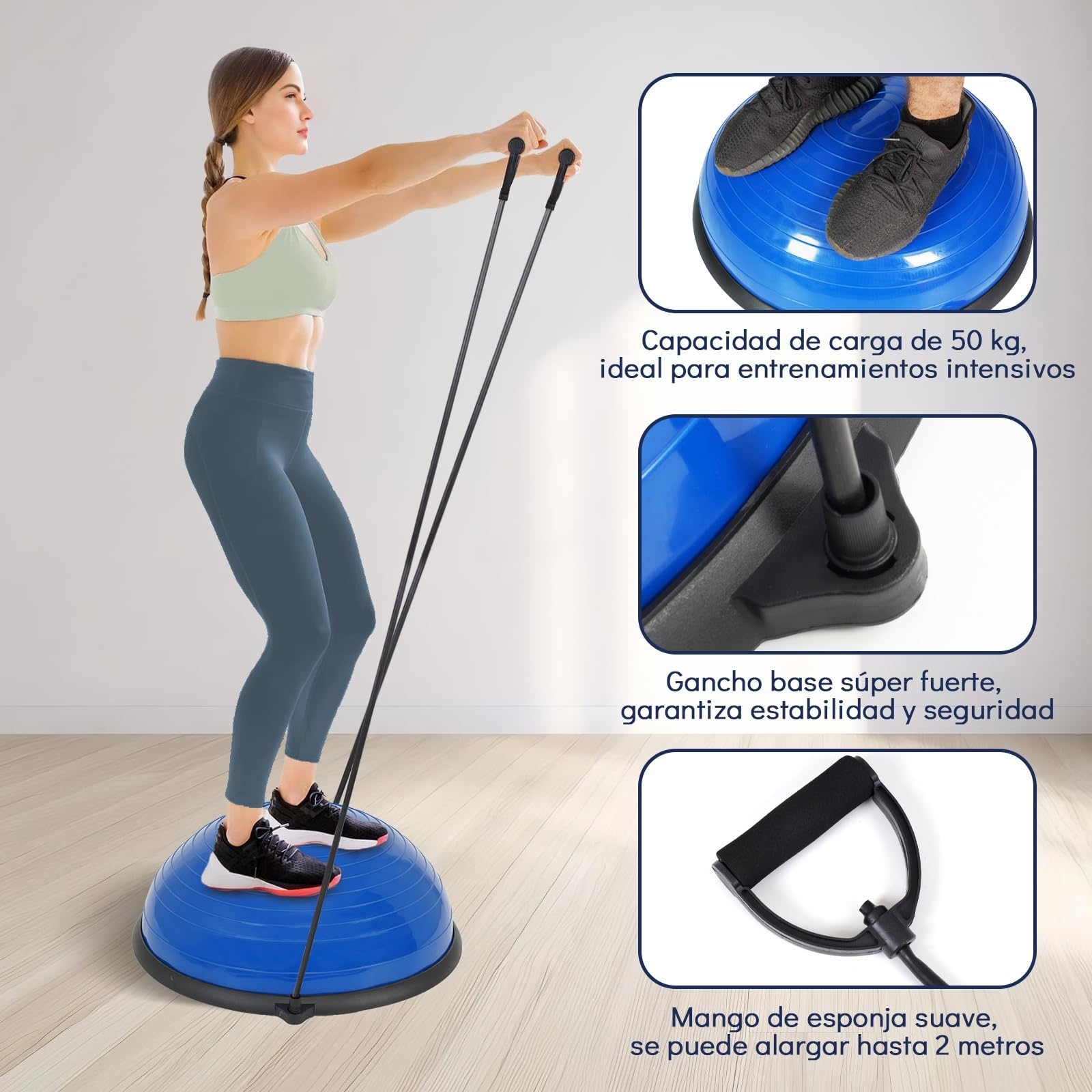 Pelota de Equilibrio Bossu Semiesfera 58cm Entrenador Fitness 120kg