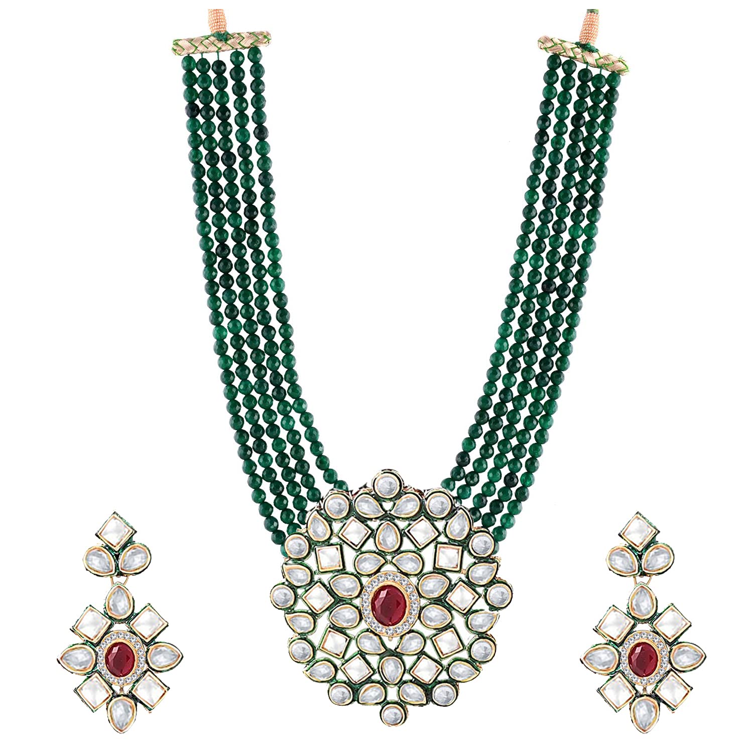 See full amazon price history chart for Okos Gold Plated Traditional Ethnic Style Green Beads Mulistrand Alloy Necklace Set With Multicolor Kundan Stone For Girls And Women NL1000585 Okos Gold Plated Traditional Ethnic Style Green Beads Mulistrand Alloy Necklace Set With Multicolor Kundan Stone For Girls And Women NL1000585 (B09C2LT45D) Amazon Price History, Amazon Price Tracker
