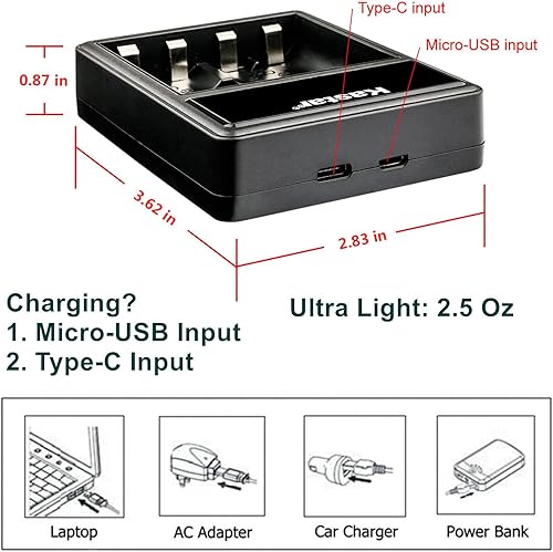 Miniatura 4 de Kastar Paquete de 1 batería KAA2HR y cargador USB dual LCD de repuesto para Kodak EasyShare DX6340, DX6440, DX6445, Z1275, Z1285, Z650, Z650 Zoom,