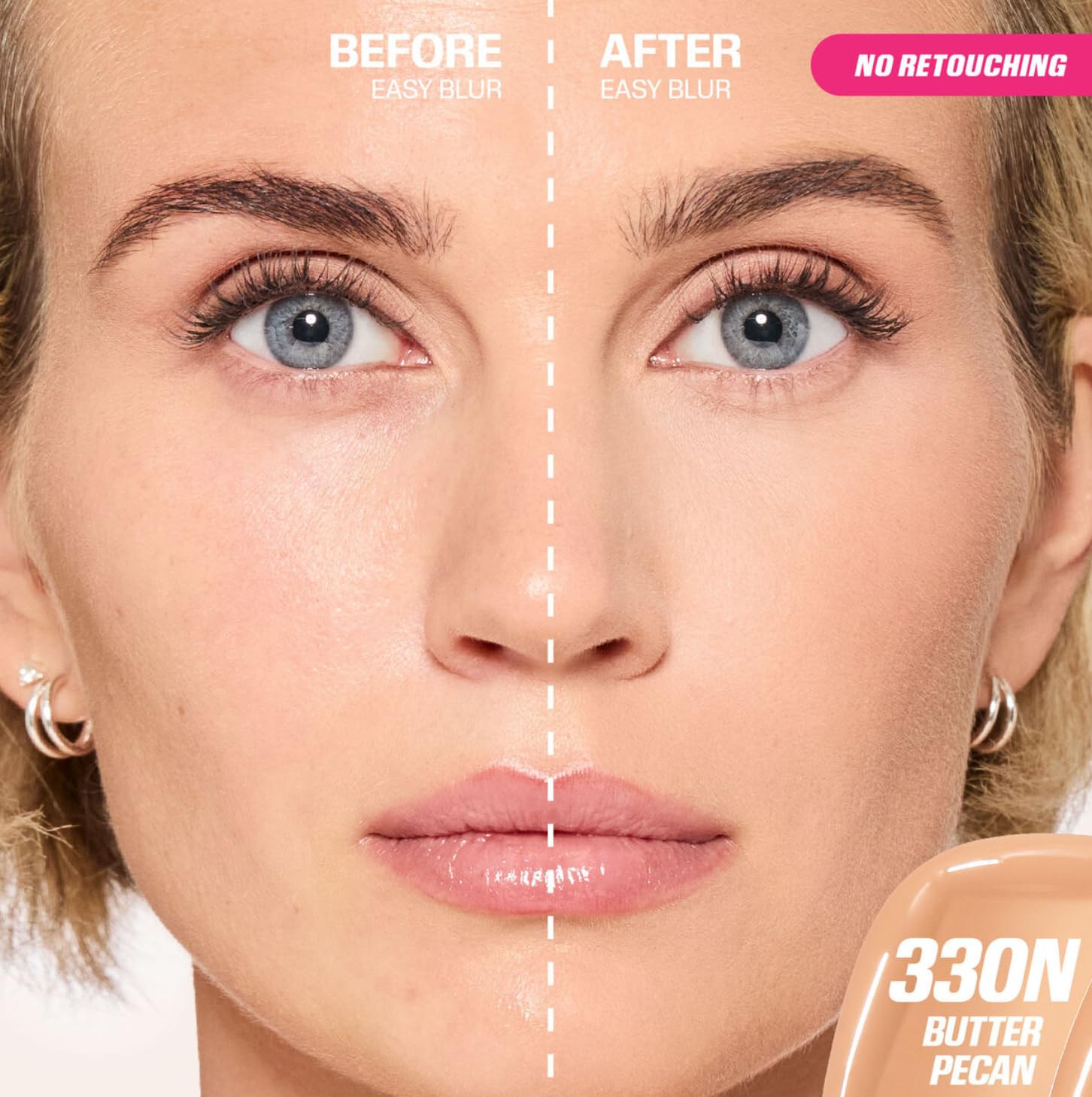 HUDABEAUTY ORIGINAL | Easy Blur Natural Airbrush Foundation - Make-up-Grundierung | 30 ml | by BELLA | (330N BUTTER PECAN, 30 ml (1er-Pack))