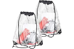 HAOGUAGUA 2-Piece Clear Drawstring Bags: Stadium-Approved Convenience