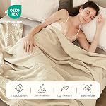 EMME Couverture en coton King Taille pour lit doux Muslin Blankets 108"x90" Légère couche respirante couvre-lit toute la saison