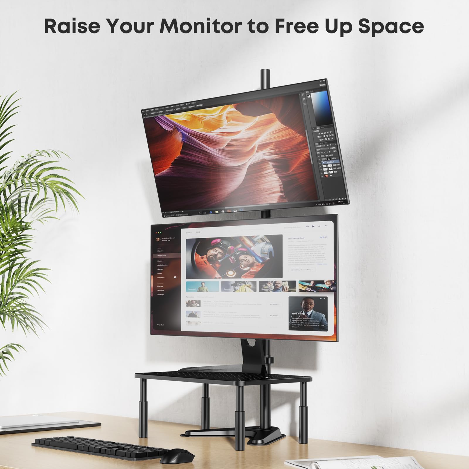 PUTORSEN Supporto singolo alto per monitor con palo da 48"