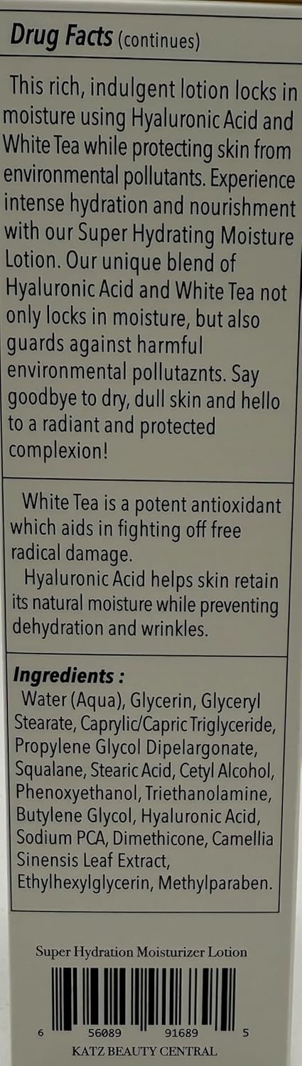 Katz Beauty Super Hydrating Moisture Lotion - Hyaluronic Acid & White Tea for Dry, Oily, Sensitive Skin, Non-Comedogenic Face Moisturizer, 5 fl oz - Image 9