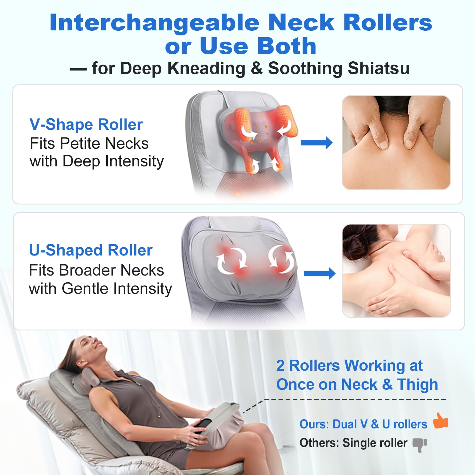 Amazon.com: BWPIWPR Shiatsu Neck and Back Massage Cushion with