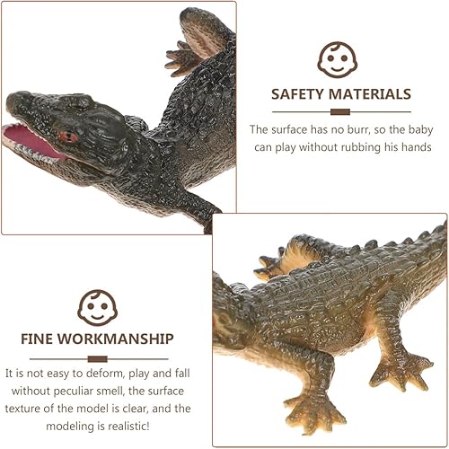 Miniatura 8 de ARTIBETTER 1 juego para adorno biológico realista, cocodrilo temprano salvaje, juguete de acción para niños, educación temática de vida silvestre,