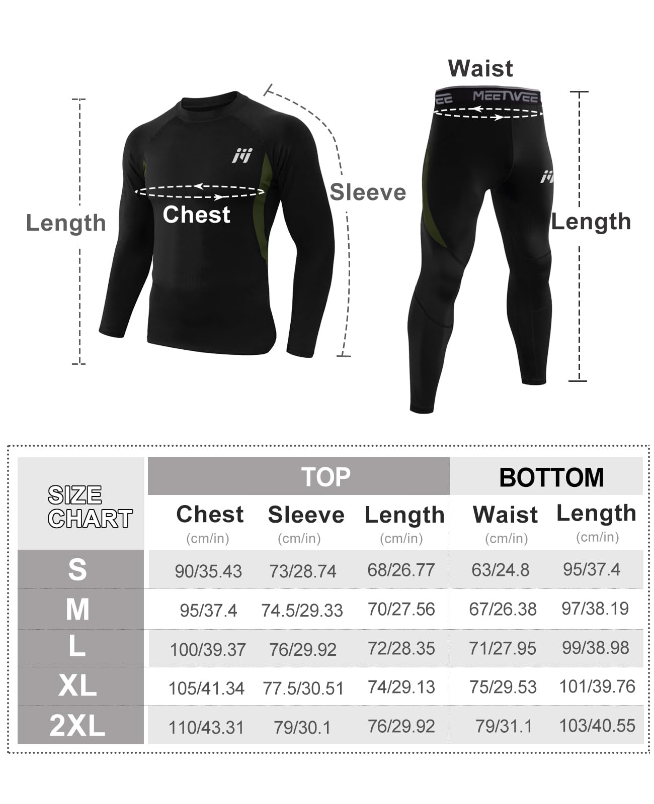 MEETWEE Ropa Interior Térmica Hombre Conjuntos Térmicos para Hombre Camiseta Térmica Hombre Deportes Al Aire Libre Masculinos en Otoño e Invierno, Esquí, Ropa Interior térmica para Correr
