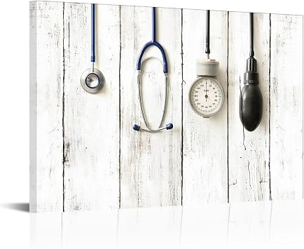 HOMEOART Medical Wall Art Clinic Decor Picture Health Care Concept Apparatus and Instruments Doctor Nurse Gift 24x36inch