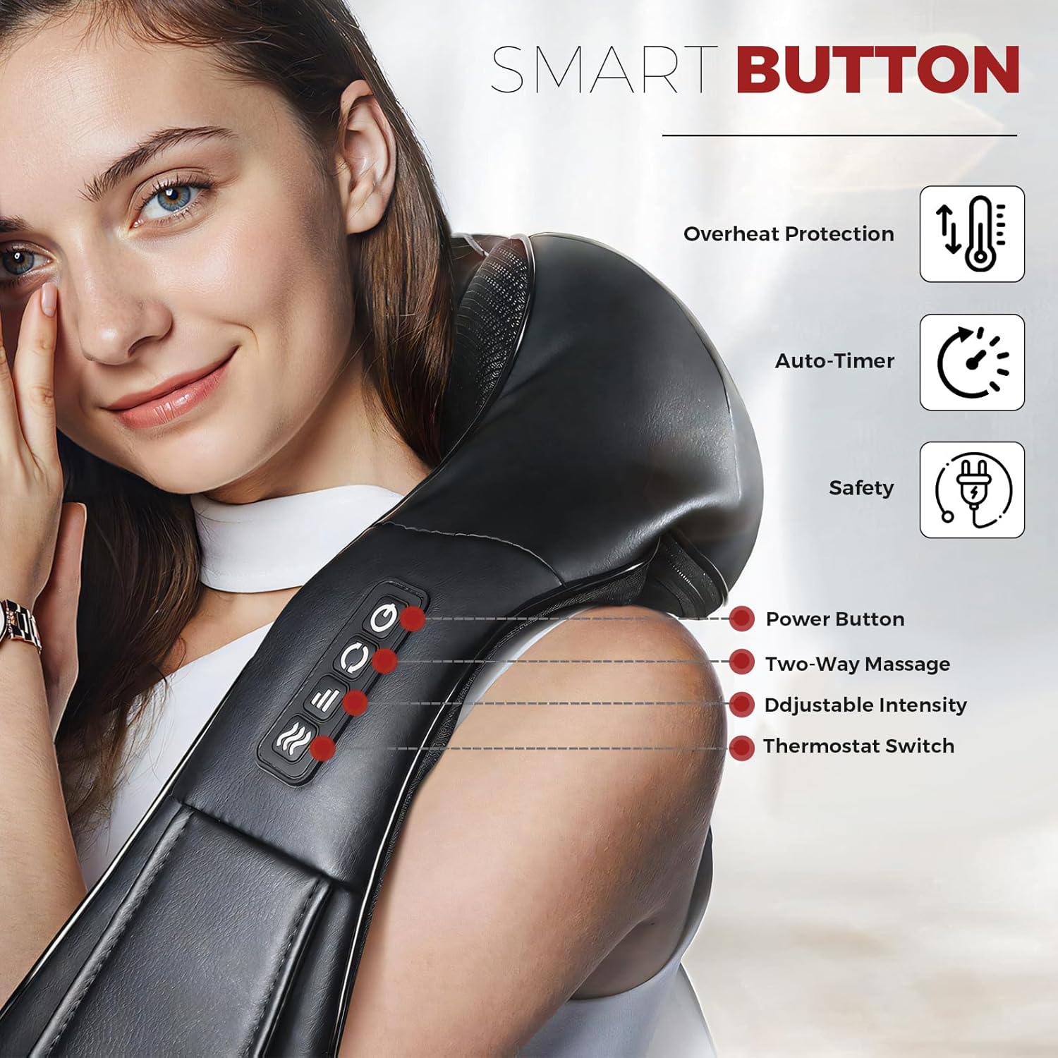 Ursmilekit neck massage with heat - deep tissue for relieving pain with shiyatsu neck and back, recurrent 4d kneading shoulder legs, gifts for women men dad mom birthdays father mothers day Ursmilekit neck massage with heat - deep tissue for relieving pain with shiyatsu neck and back, recurrent 4d kneading shoulder legs, gifts for women men dad mom birthdays father mothers day