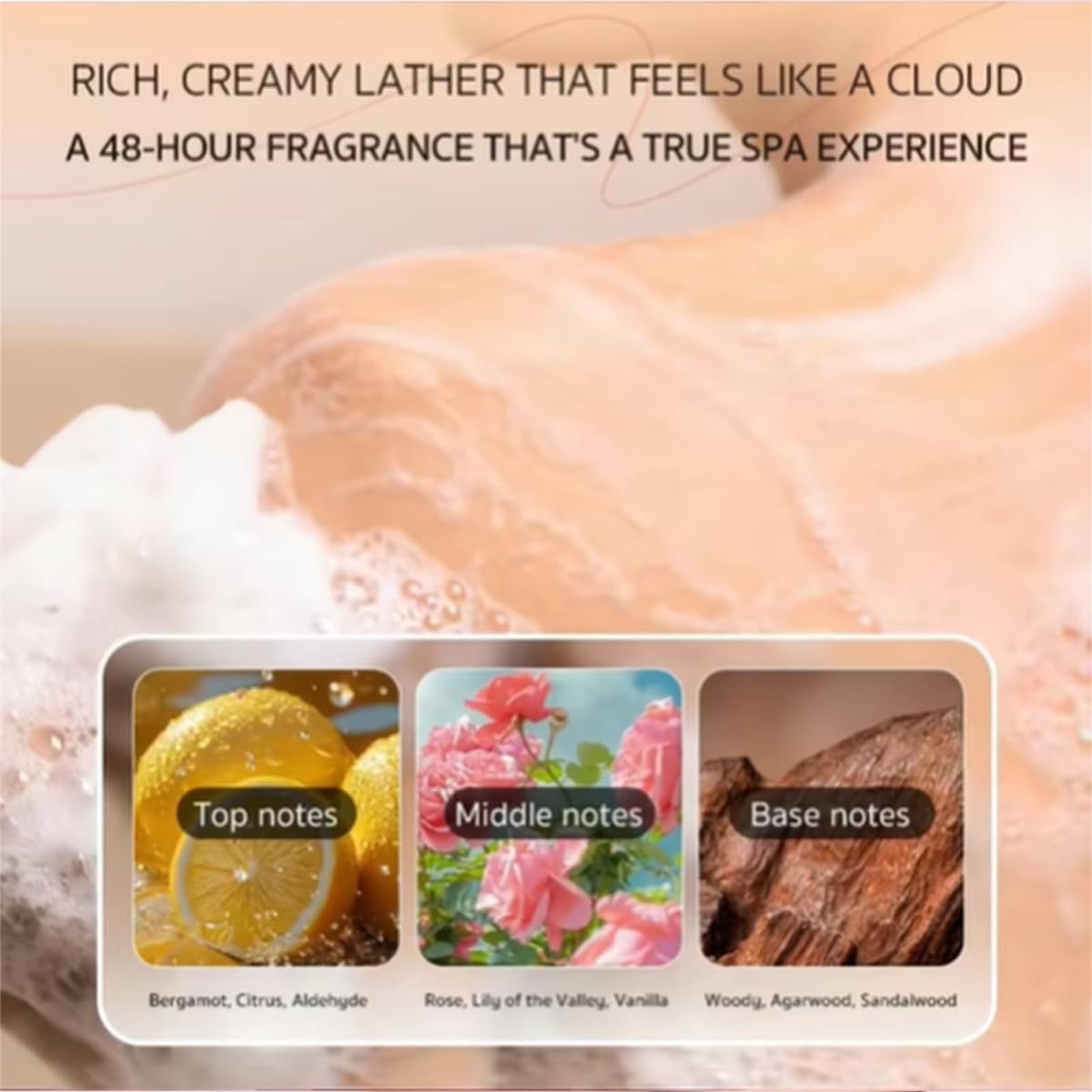 Bagnodoccia alla Rosa, Gel Doccia Detergente Profondo alla Rosa, Latte da Bagno Profumato Nutriente Idratante, Fragranza a Lunga Durata per Tutti i Tipi di Pelle