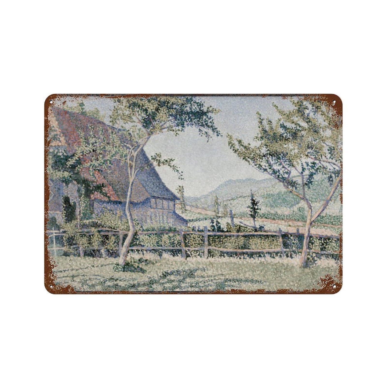 xiaoxiaoshen Le Pré, Comblat-le-Château by Paul Signac Wall Decor Art Metal Tin Poster Modern Home Decor Art Home Bar Shop Decorations Vintage Sign 20x30cm