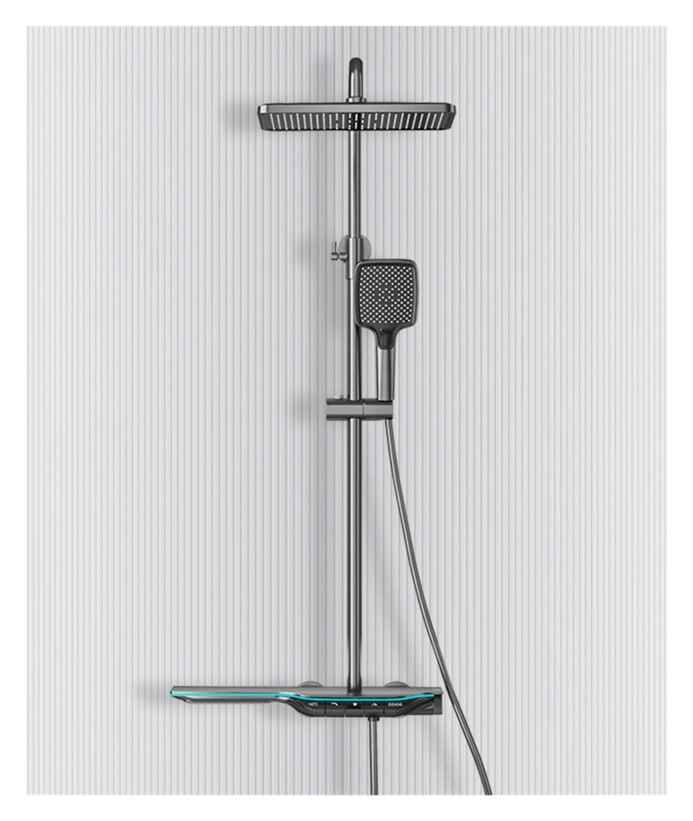 GLJTUO Shower Kits, Thermostatic Shower System Intelligent Digital Bathroom Shower Faucet Set Temperature Display Rainlfall Bathroom Shower Set Octopus feet