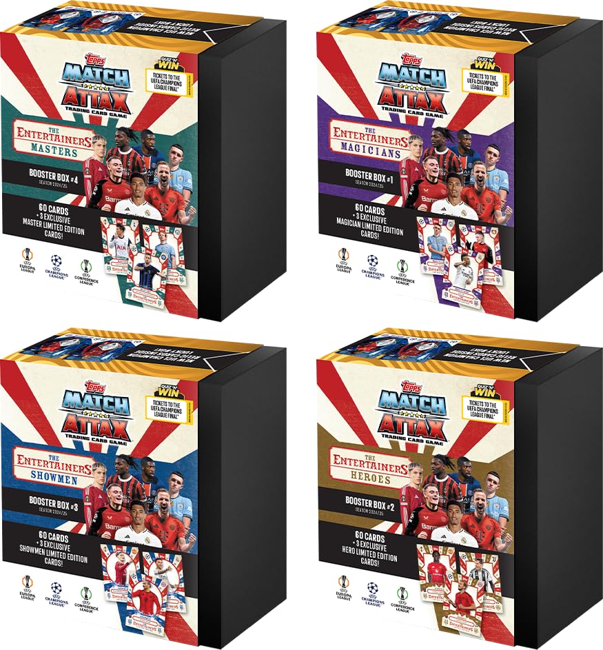 ToppsUEFA Champions League Match Attax 24/25 Trading and Collectible Card Game (The Entertainers Booster Box - Pack of 4)