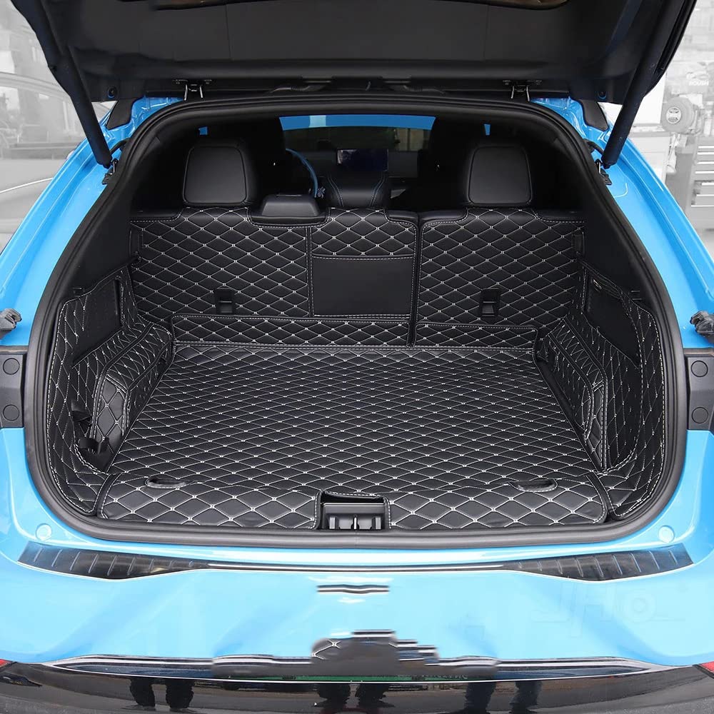 BTHDPPFaux Leather All Weather Rear Trunk Mat Carpet Cover Cargo Liner For Ford Mustang Mach-E 2021 2022 Interior Accessories