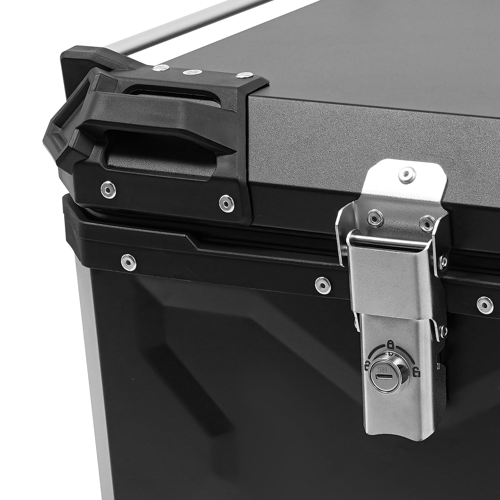 55L Estuche Superior Impermeable para Motocicleta, Caja Trasera Universal de Aleación de Aluminio con Cerradura y 2 Llaves, Maleta de Equipaje para Motocicleta y Scooter