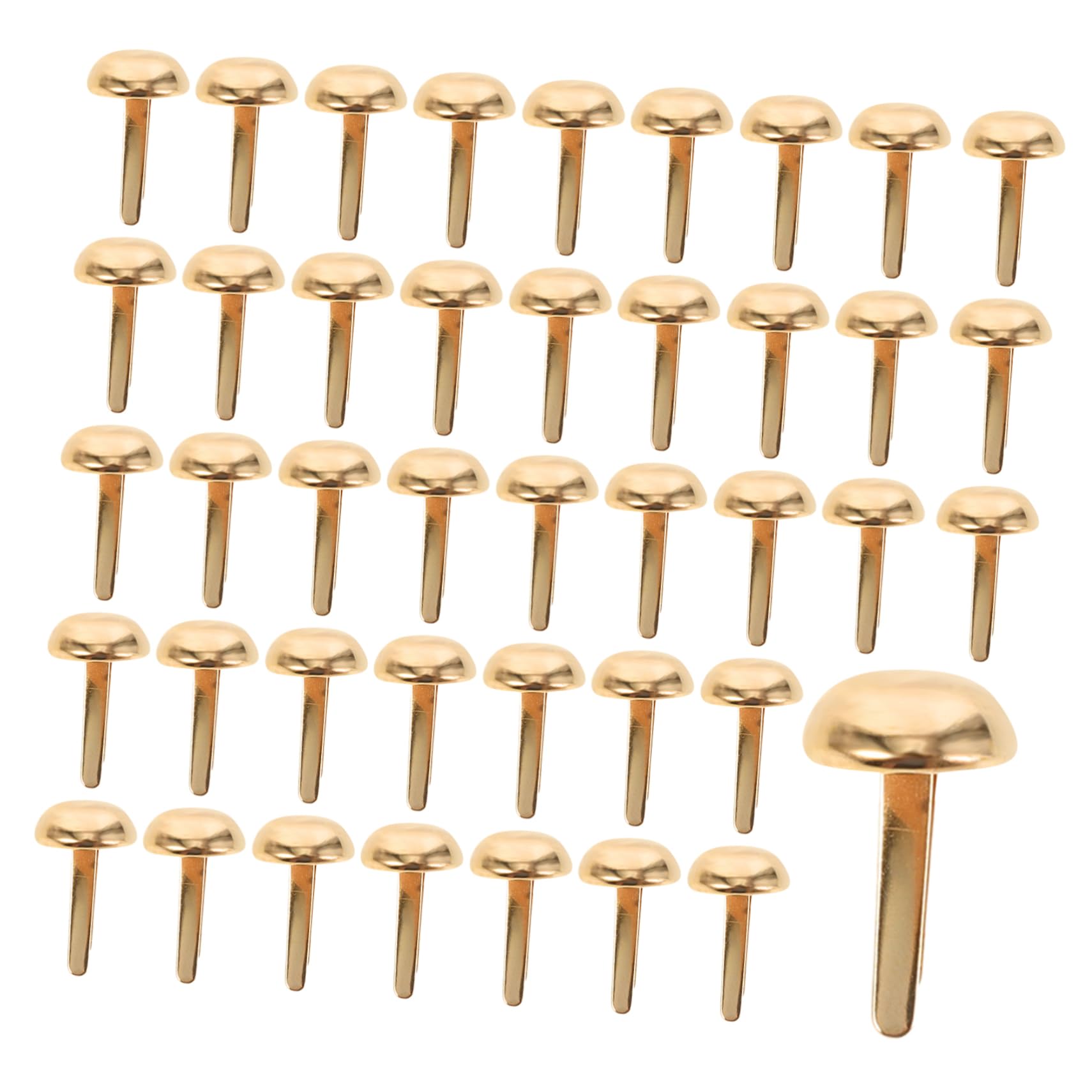 DOITOOL 100pcs Round Mushroom Brads Split Pins Metal Brad Fasteners for DIY Decor