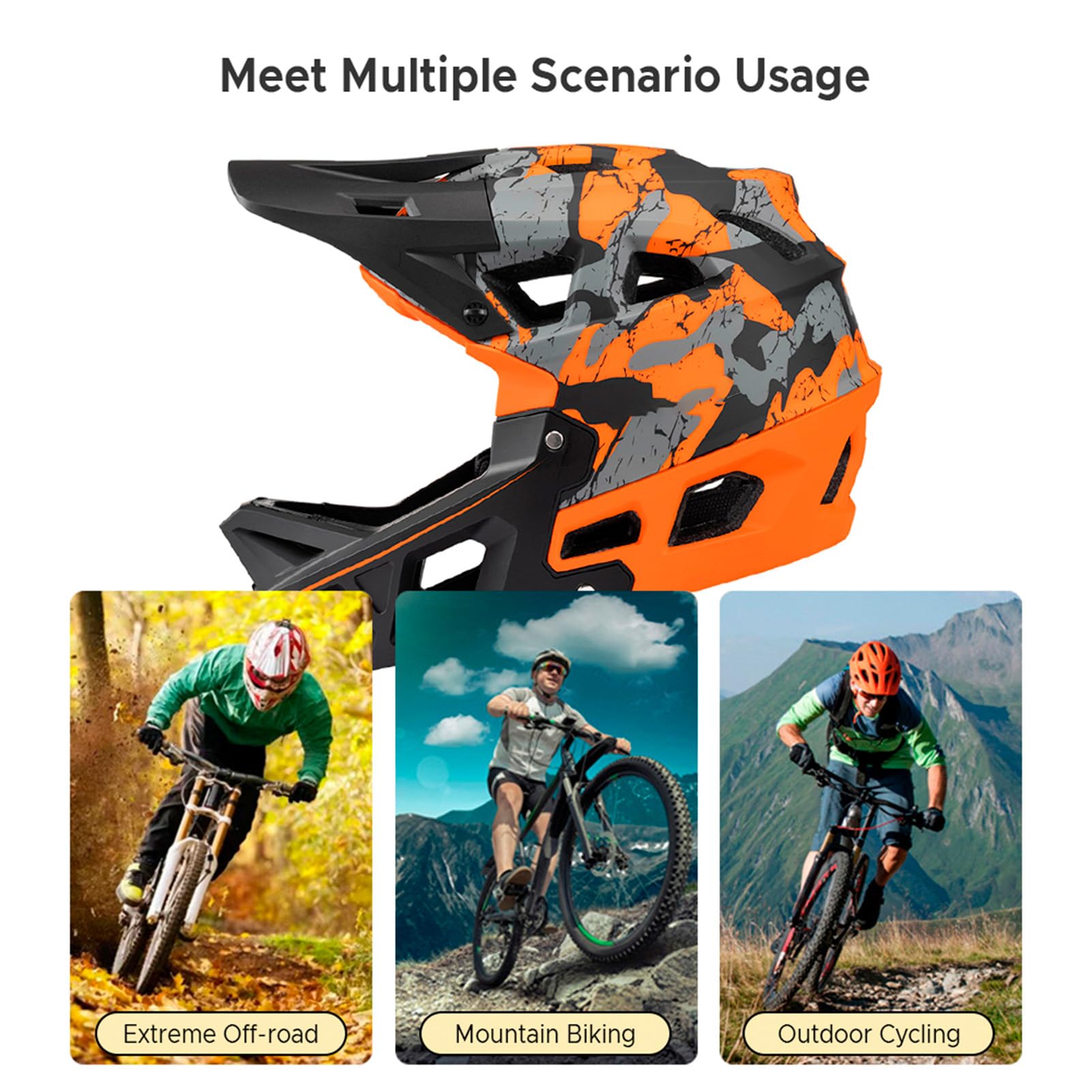 Casco integrale per mountain bike, per adulti, da corsa, downhill, MTB, per uomo/donna, con visiera, oltre 31 prese d'aria, circonferenza della testa di 59-61 cm