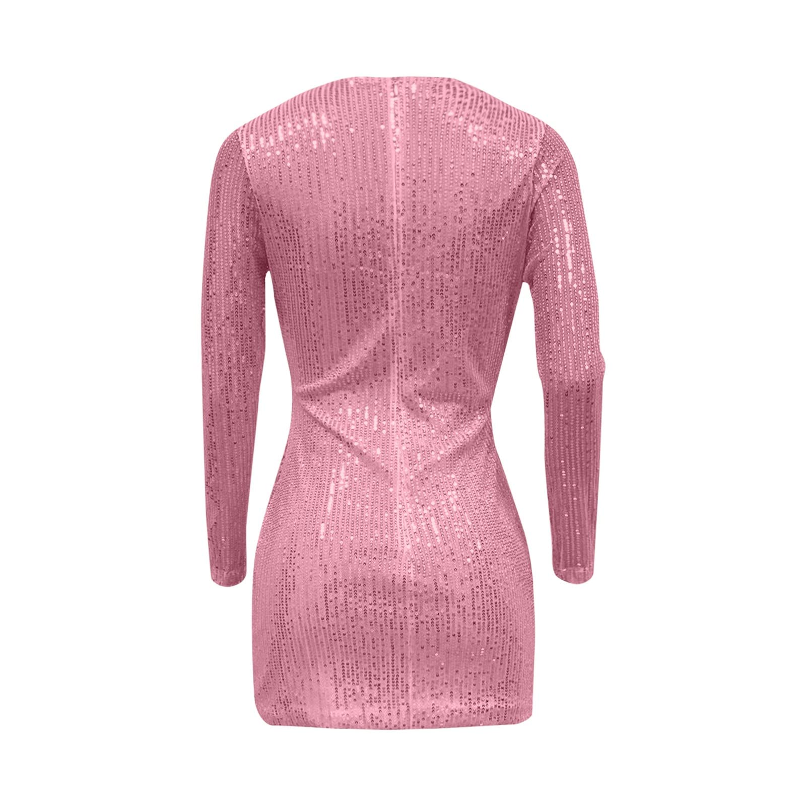 Nuovo Temperamento Manica Lunga Paillettes Profondo V Slim Avvolto Hip Donna Vestito Abiti Di Perla