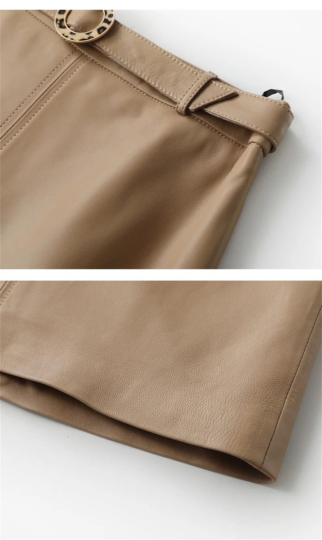 Cintura da donna in pelle di agnello con spacco posteriore, versatile, per feste