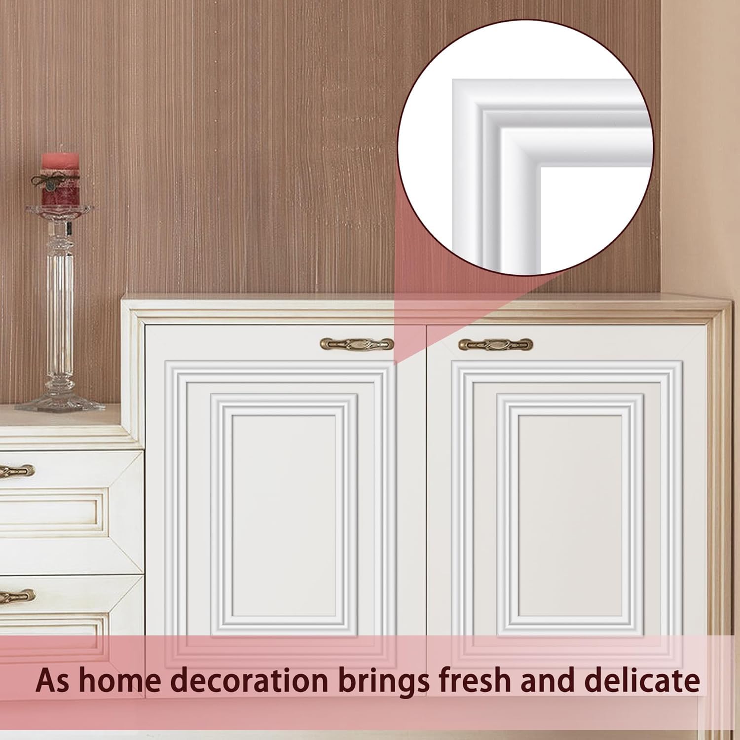 6.1M x 40MM Leisten Selbstklebend Wand Deko - Wandleistenleiste - Selbstklebende Verkleidungsleiste Zierleisten Weiß, Spiegelrahmen Schranktür Home Decoration