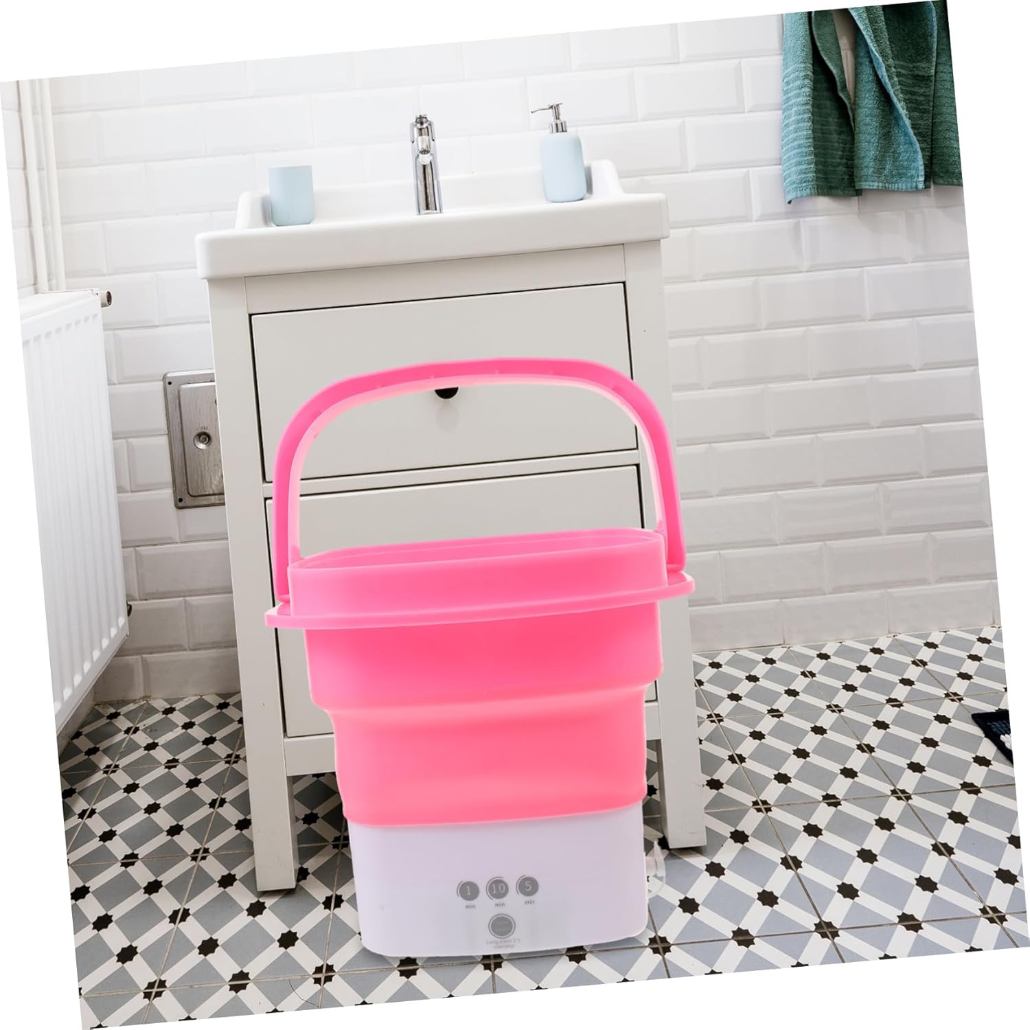 Portable Foldable Mini Washing Machine Compact Machine with Timer Touchscreen for Travel Camping Rv and Apartments Us Plug