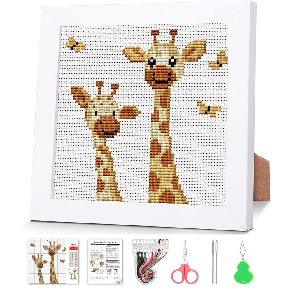 Beginner Cross Stitch Kits - Sloth Stamped Art -12 Beginner Cross Stitch Kits - Sloth Stamped Art -12