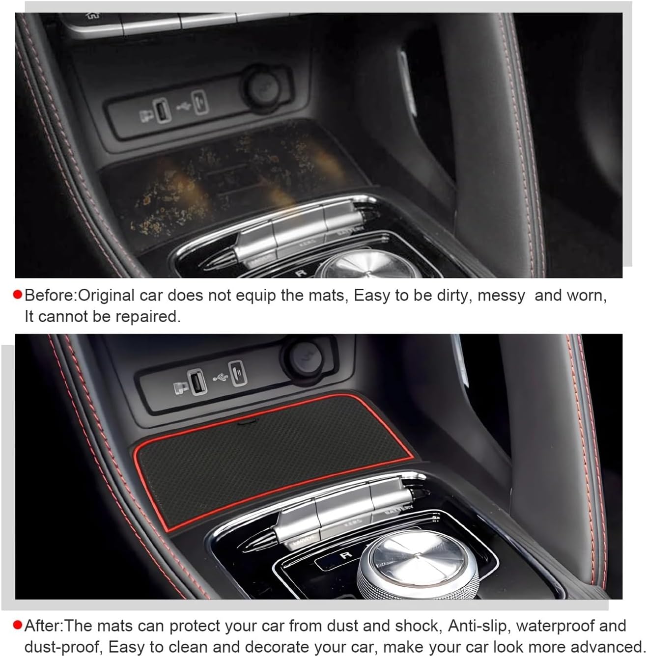 Door Groove Mat Compatible with MG ZS EV Facelift 2022 2023 2024 Car Anti-Slip Mat Rubber Gate Slot Pads Auto Compatible with MG ZS Accessories 2024(White)