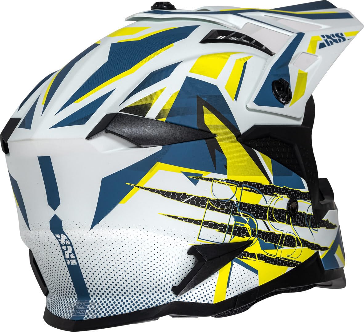 IXS iXS363 2.0 Casco Motocross, bianco/giallo/blu, S (55/56)