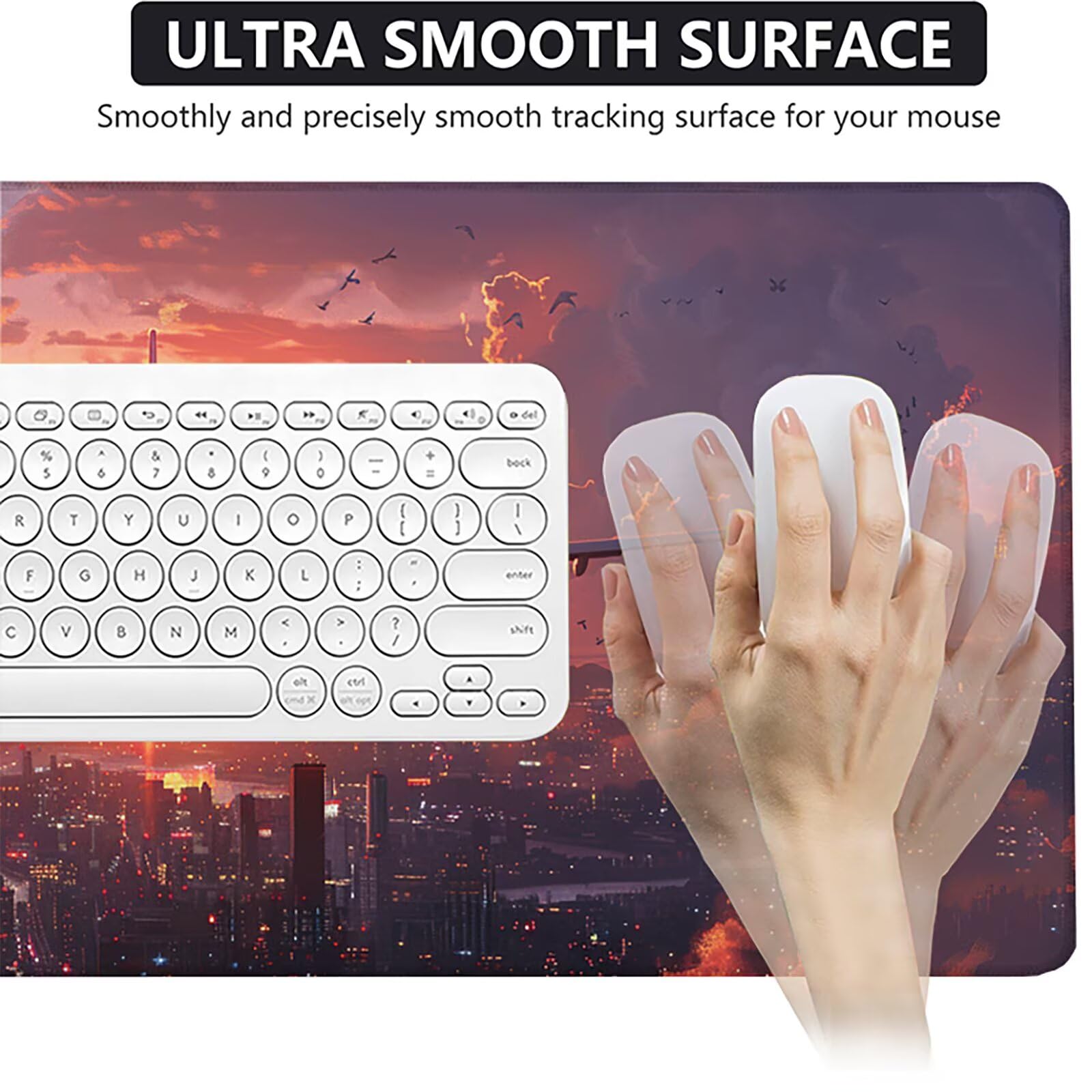 Aereo Tappetino Mouse XXL 1200x600mm Tappetino Mouse Giallo Gomma Antiscivolo Sottomano Scrivania, Migliora Precisione e Velocità Mouse Pad per Ufficio Gaming Accessori Scrivania, Regalo Uomo, H-H