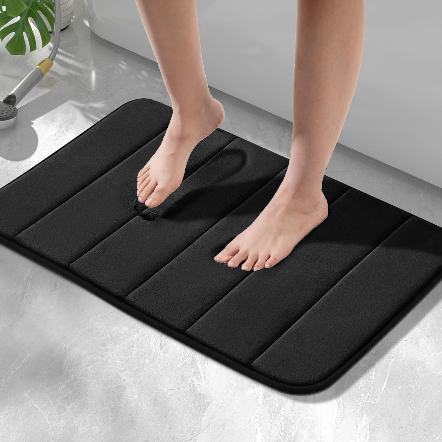 HITSLAM Memory Foam Bath Mat Non Slip, 40 x 60cm Absorbent Bathroom Mat