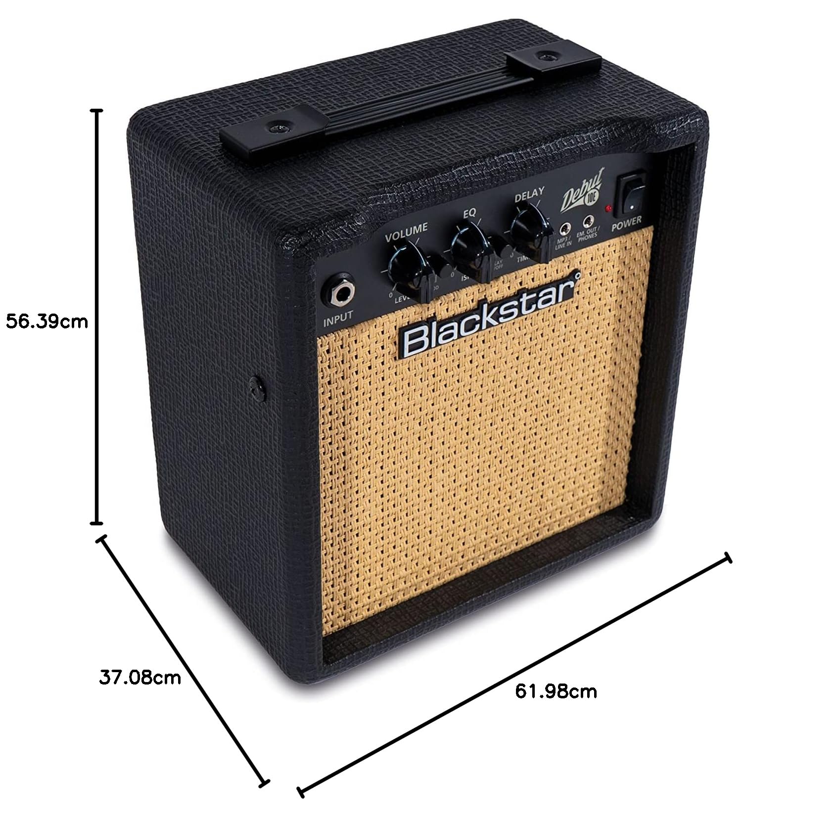 Blackstar Debut 10E - Amplificatore per chitarra elettrica per principianti con effetto ritardo, ingresso cuffie da 10 Watt, riproduzione MP3 (nero)