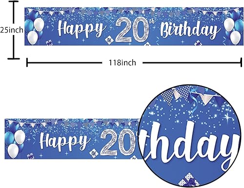 Miniatura 2 de Cartel de feliz cumpleaños número 20, globos de regalo de cristal con estrellas brillantes, decoración temática de confeti para hombres y mujeres,