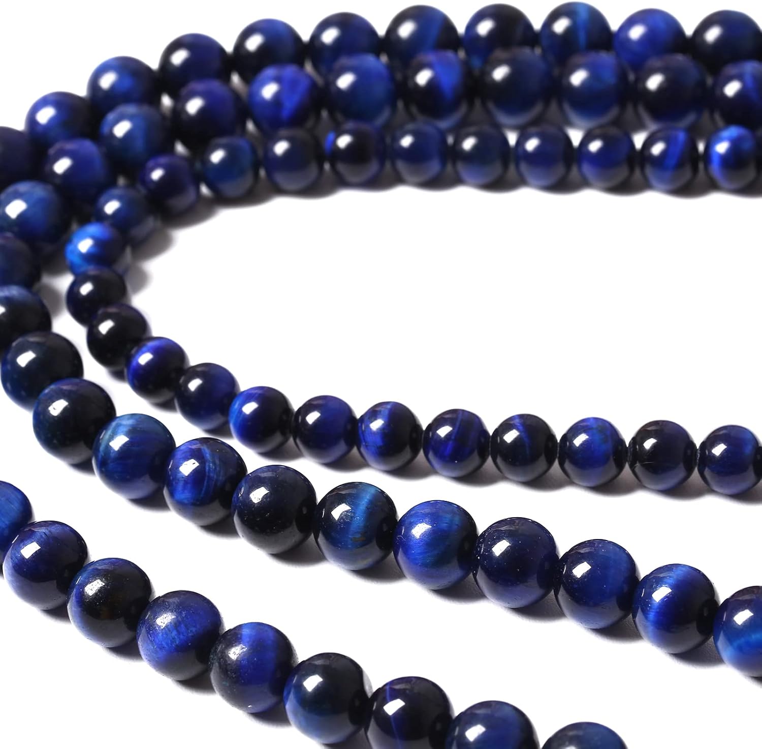 45PCS 8MM AAA Blue Tiger Eye Stone Beads Natural Gemstone Bead Crystal Healing Energy Jewelry Making DIY 15 inches (Blue Tiger Eye, 8MM) Blue Tiger Eye 8MM