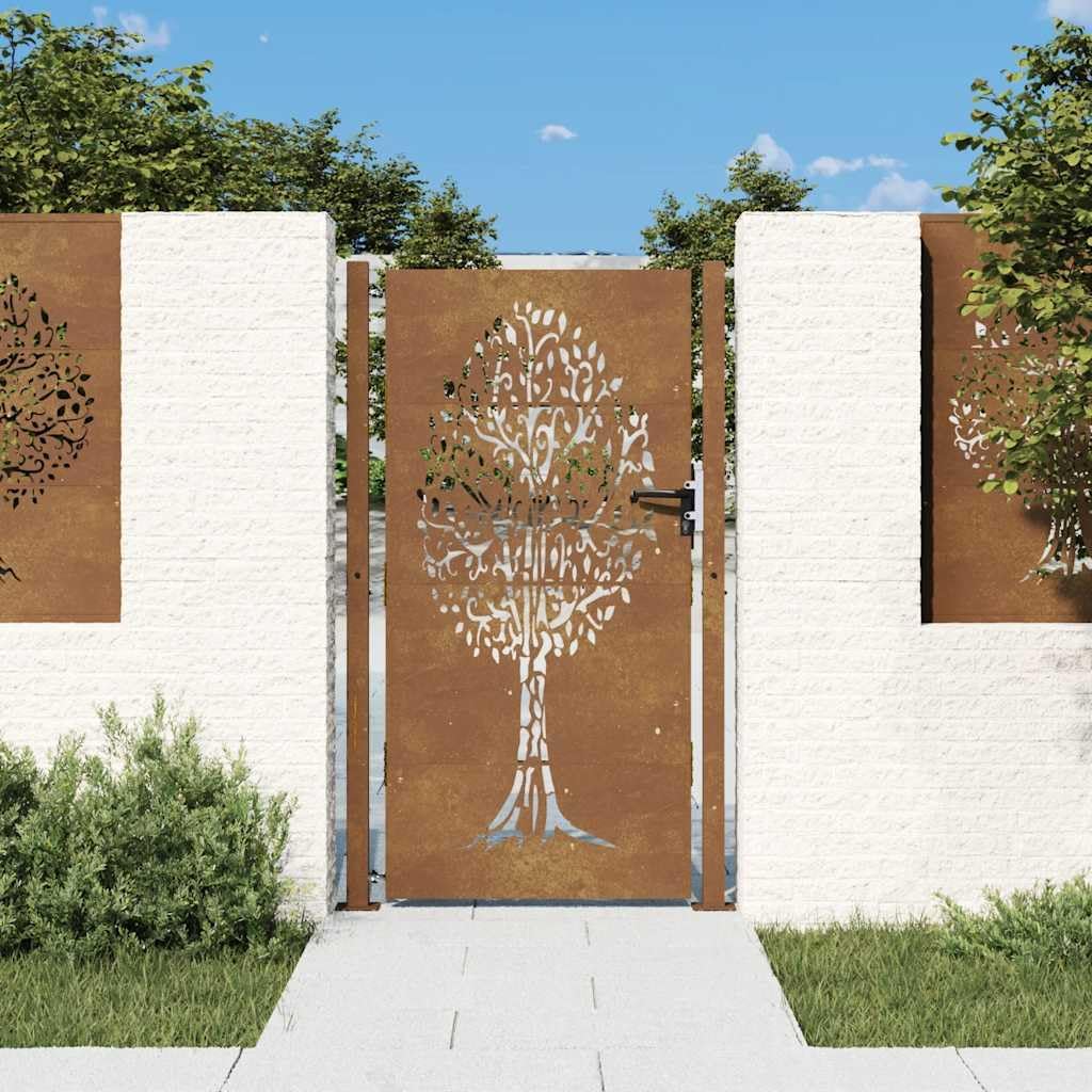 vidaXL Garden Gate installed in a garden setting with white walls