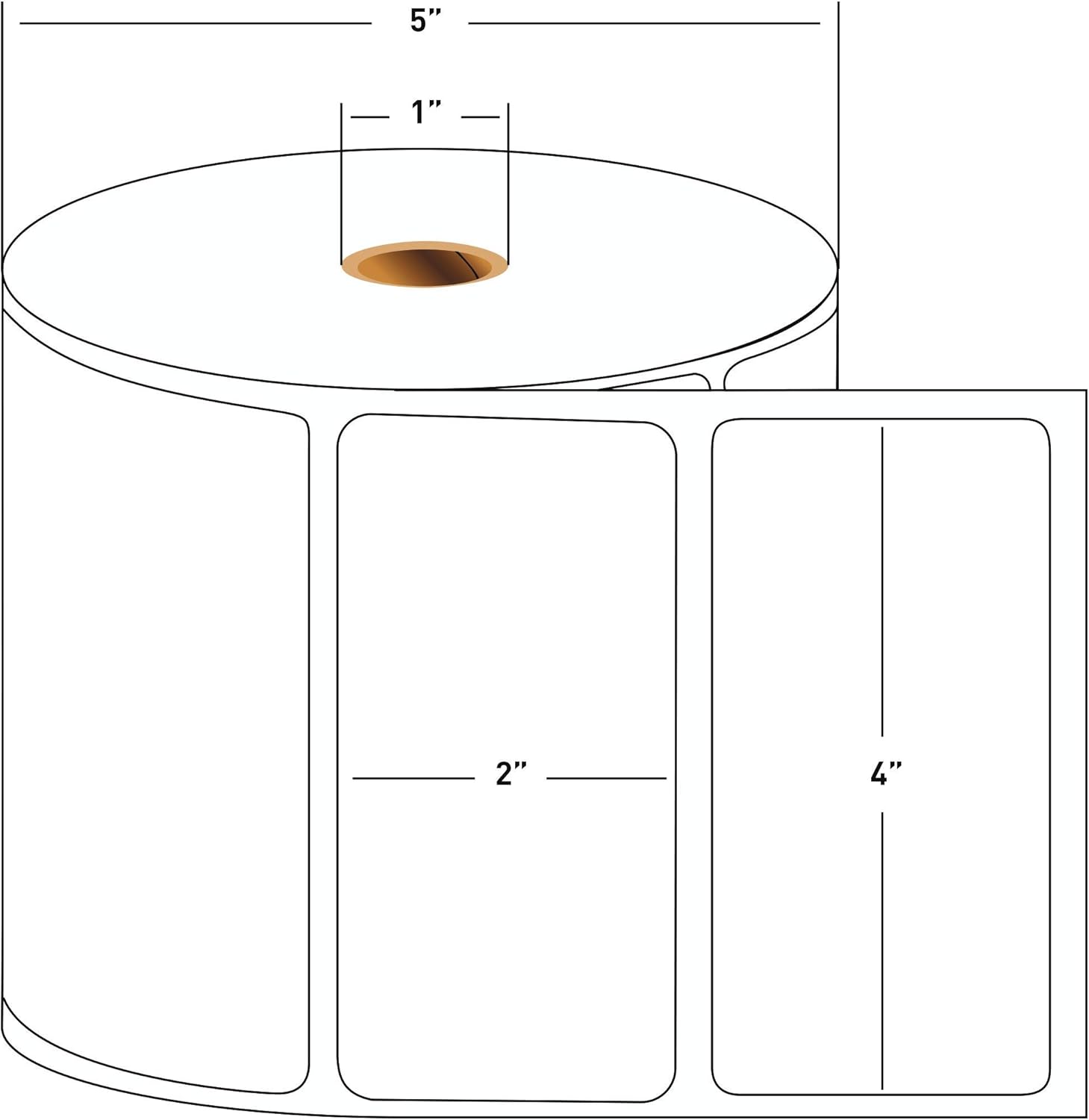 Brother Genuine RD004U1S Standard Die-Cut Labels, White Paper, 4 inch x 2 inch, Multipurpose, Direct Thermal, 1,445 Labels/Roll, 8 Rolls,11,560 Total Labels