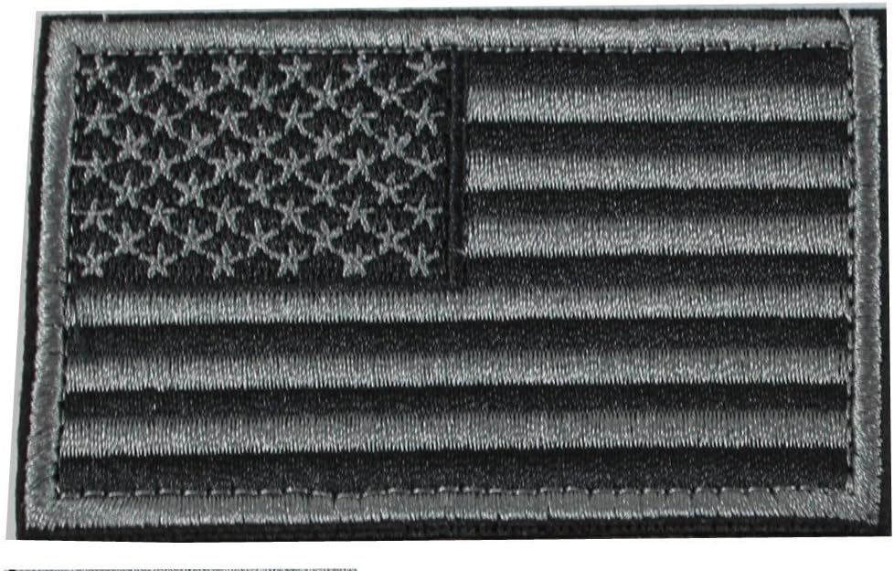 Backwoods Barnaby USA Morale American Flag Patch with Hook & Loop (2" x 3") (Stealth)