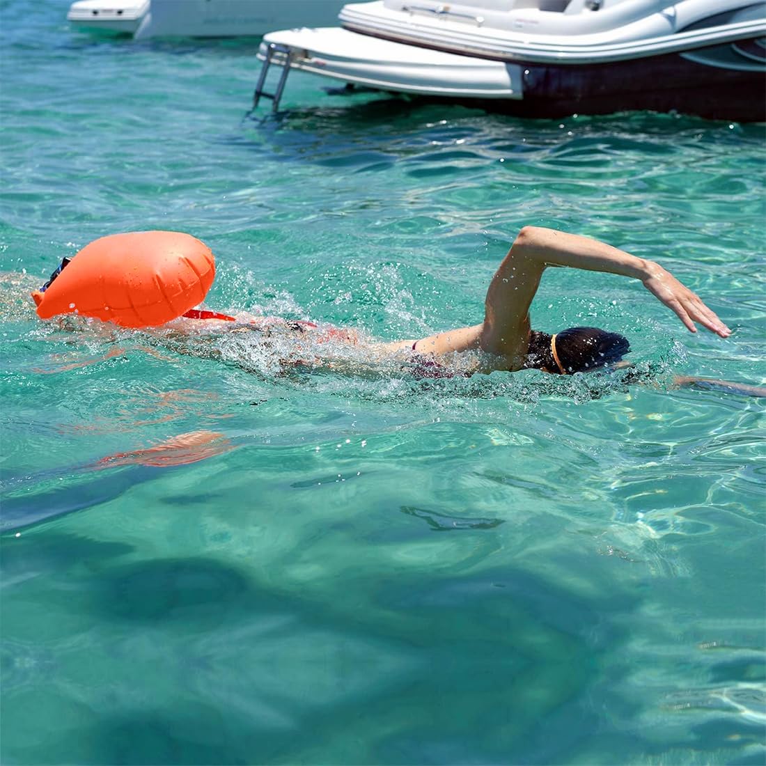 Bouée de natation, sac sec, boj de natation gonflable, Swimming Buoy, objets de valeur à la piscine du lac, Swim Bubble pour surfeurs, natation, canotage