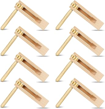 4 Pcs Mexicans Noise Ratchet Wooden Noise Maker Spinning Ratchet Spinning Rattle Mexican Toy Traditional Toy for Birthday, Party Favor, Sports Events and Christmas Celebrations