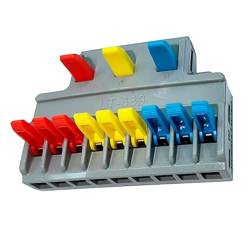 Miniatura 10 de Conectores de cable, conectores de tuercas de alambre de palanca compacta, terminales de cable de 2 en 6 salidas para conexión rápida 28-12 AWG, 5