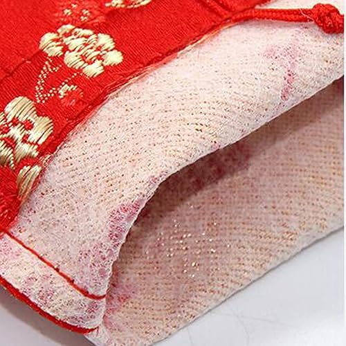 Miniatura 4 de Snadulor 20 bolsas con cordón, bolsas de brocado de seda, bolsitas de patrón de ciruela con borlas para hacer bolsitas portátiles, colgantes,