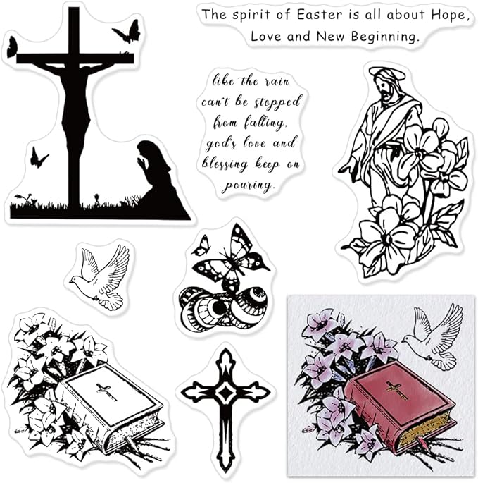 Amazon.com: Easter Jesus Cross Clear Stamps for Card Making Paper Craft ...