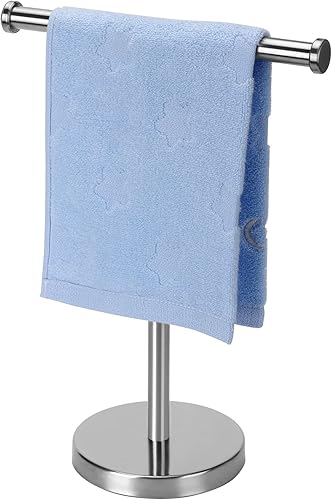 Kalitro Toallero de mano, soporte para toallas de mano de baño con base pesada, acero inoxidable SUS304 níquel cepillado