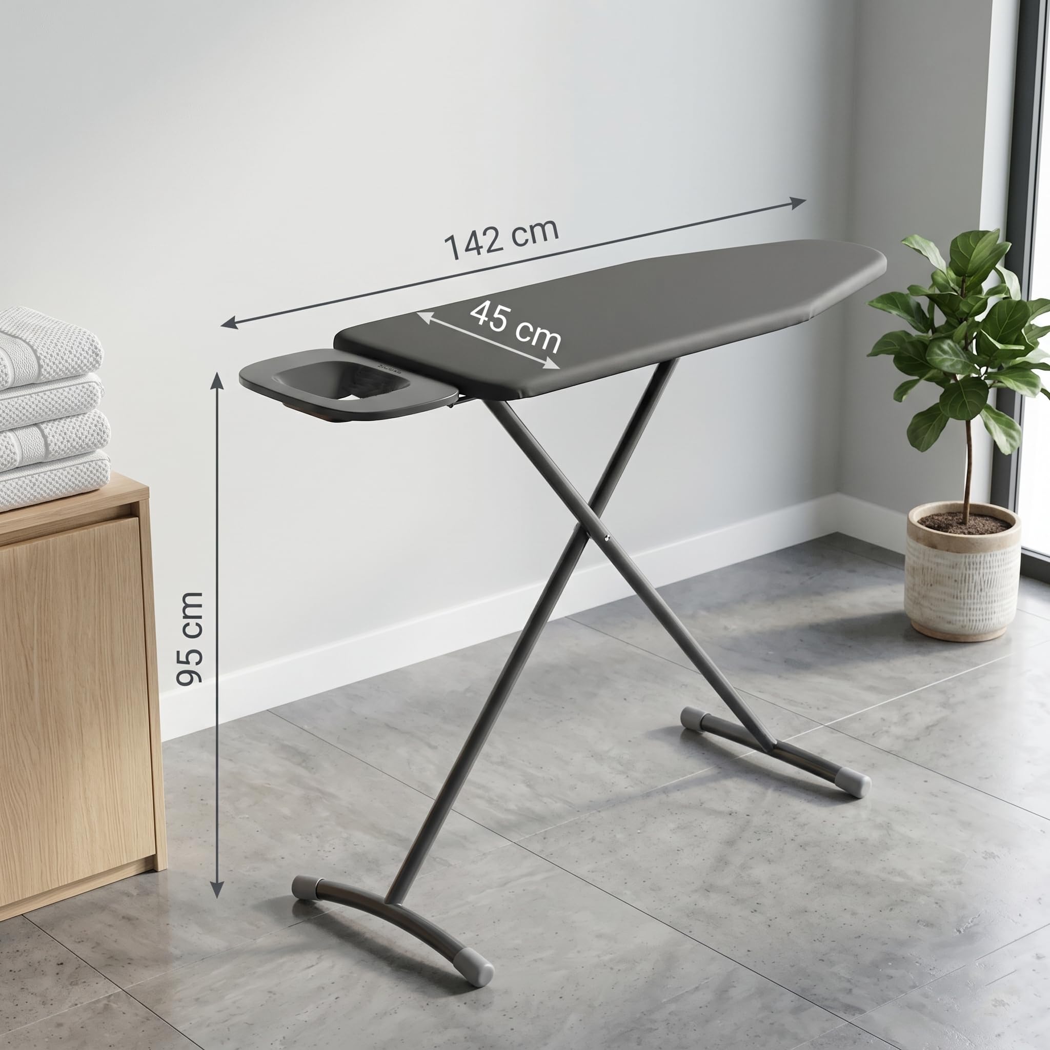 Colombo Asse da Stiro Flamingo 120x40cm con Poggiaferro Rinforzato | Asse da Stiro Pieghevole Altezza Regolabile Fino a 95cm con Copriasse 100% Cotone Metallizzato, Struttura Stabile | Made in Italy
