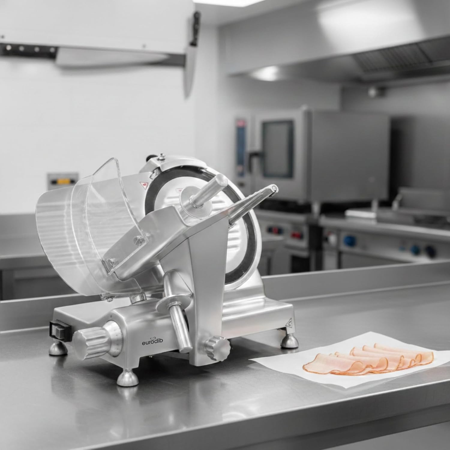 Eurodib HBS-250L Manual 10" Meat Slicer, Belt Driven, Aluminum, 120v