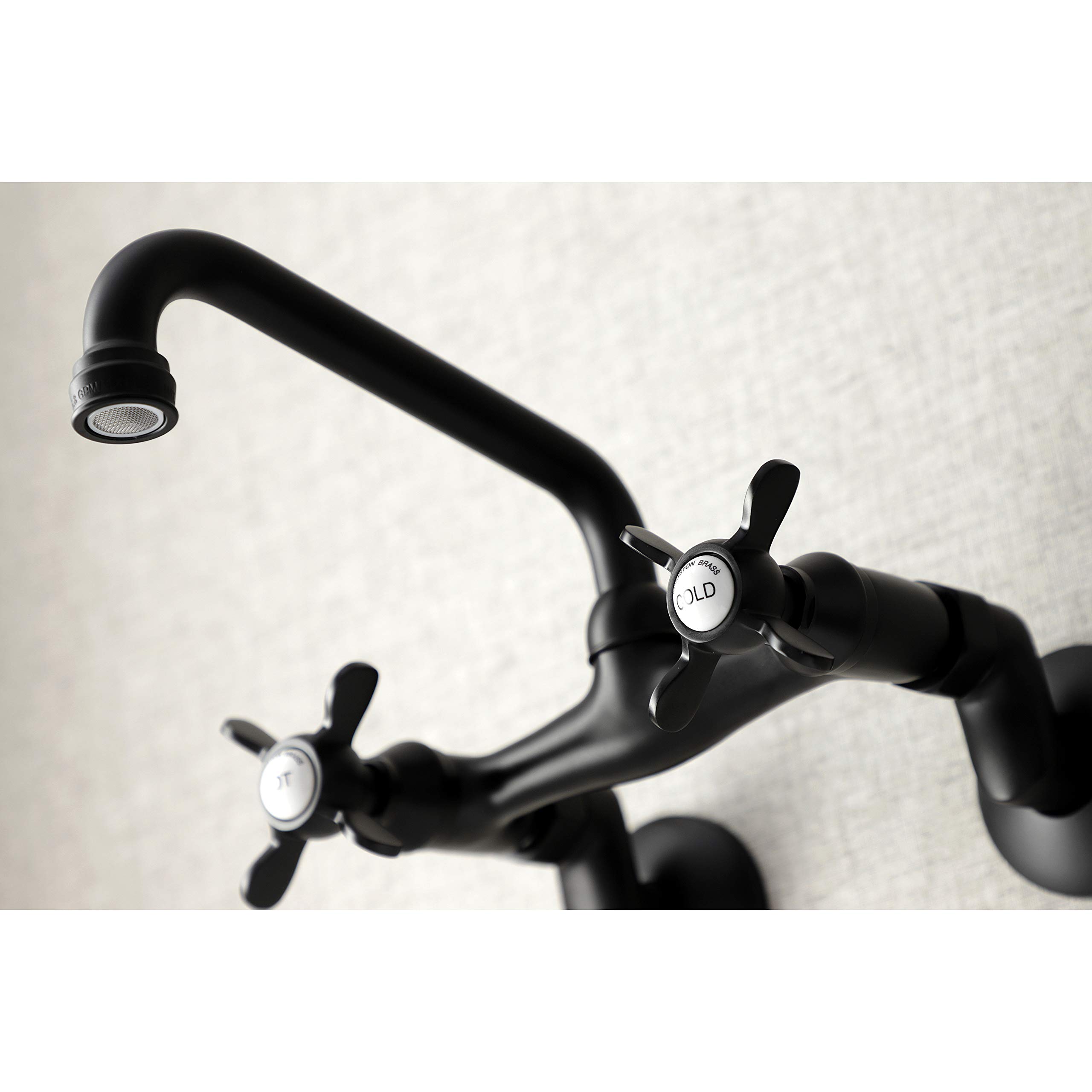 Kingston Brass KS113MB Grifo de Cocina Ajustable de 6 Pulgadas, Matte Black