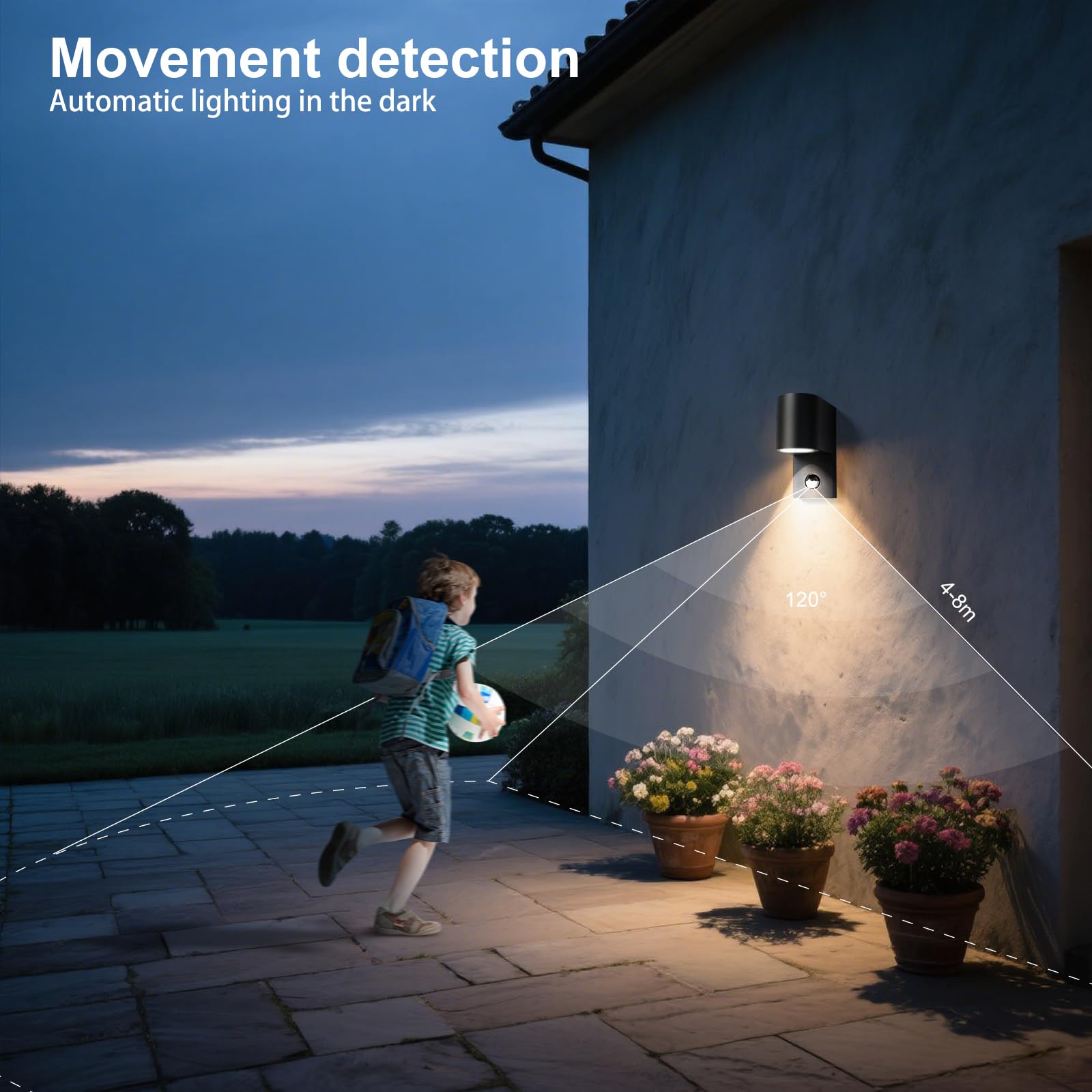 EXTRASTAR Outdoor Wall Lights with Motion Sensor, Mains Powered Outside Lights Downward - Image 4