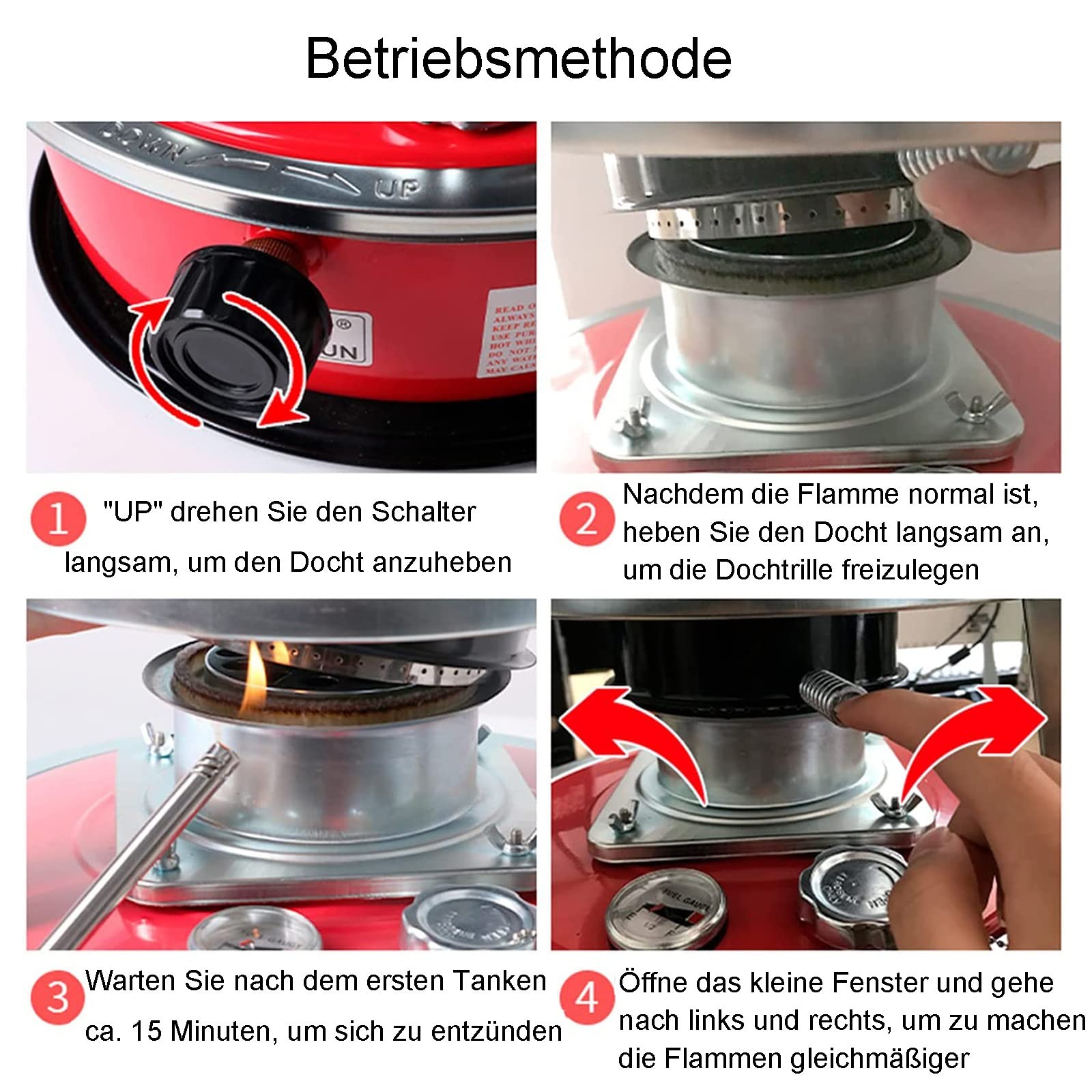 4,6L/6L Petroleumofen für Innenräume, Petroleum Heizung Mit Umfallschutz Heizstrahler, Große Tragbarer Effizienter Petroleumofen Heizung Heizer (Color : 6L)