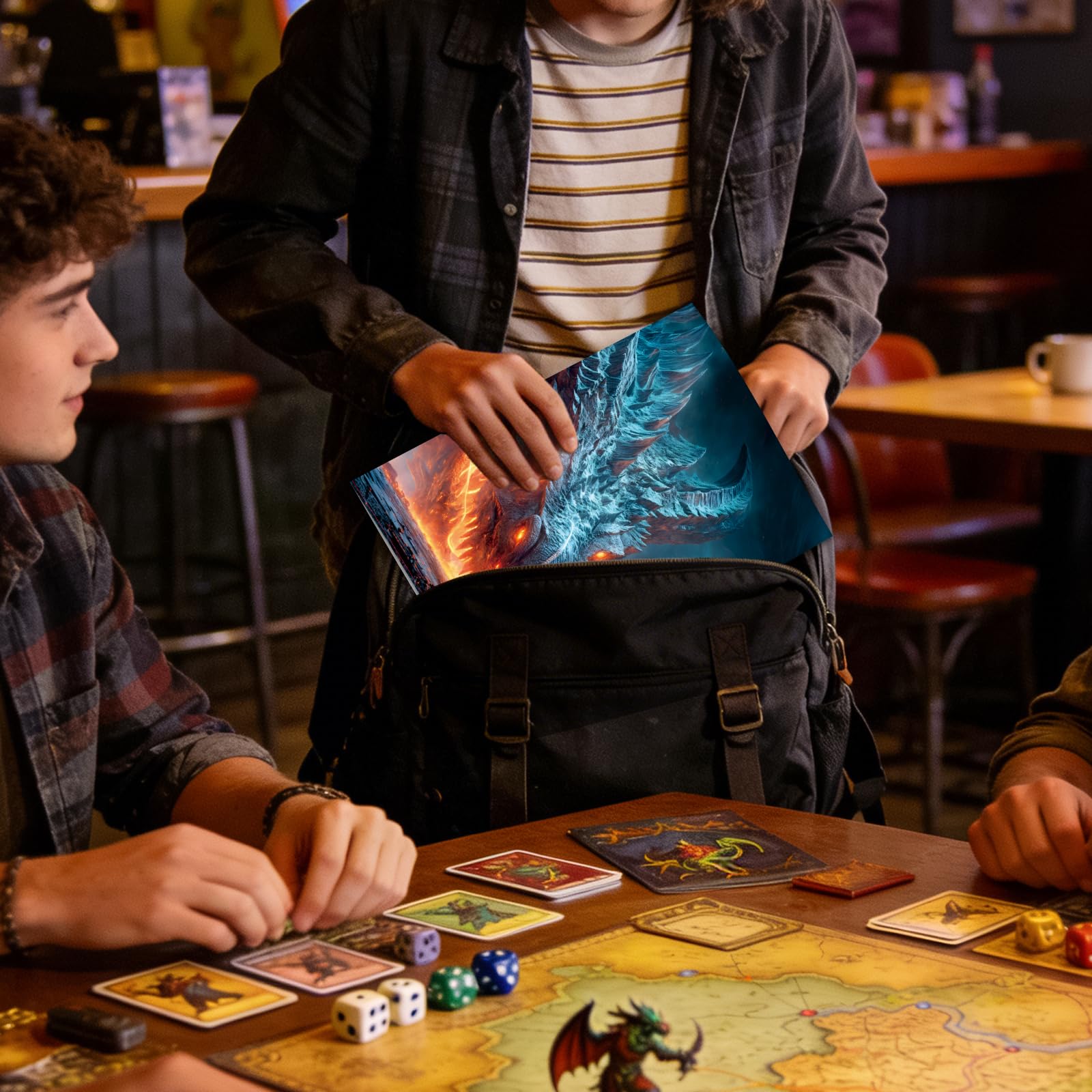 Byhoo DM Parasol okienny, zestaw 2 szt. do D&D 5E, 2 światów tematycznych, wodoodporna powierzchnia, potrójnie składany (A4), kompatybilny z podręcznikiem Player's Handbook