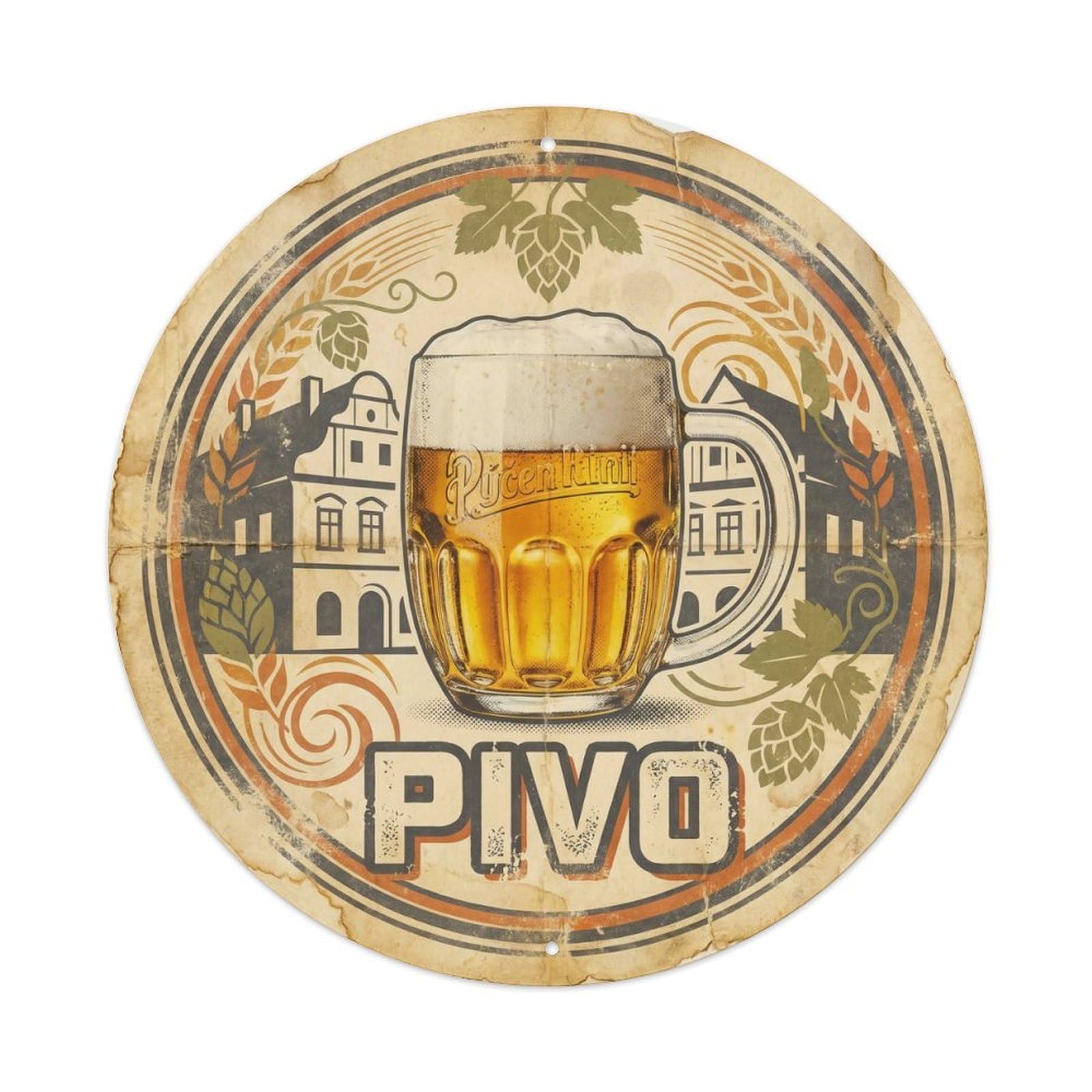 Central Europe Beer Culture Brew House Bold Silkscreen Metal Tin Sign